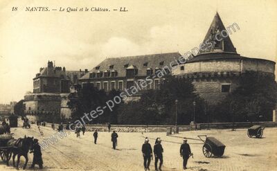Carte postale ancienne Le Quai et le Château — Nantes (Loire-Atlantique)