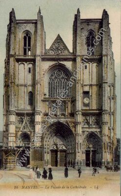 Carte postale ancienne La Façade de la Cathédrale — Nantes (Loire-Atlantique)