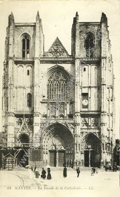 Carte postale ancienne La Façade de la Cathédrale — Nantes (Loire-Atlantique)