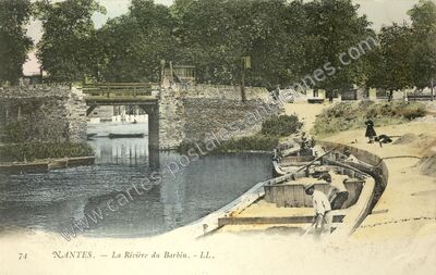 Carte postale ancienne La Rivière du Barbin — Nantes (Loire-Atlantique)