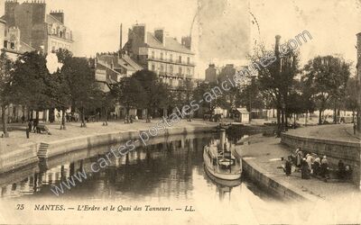 Carte postale ancienne L'Erdre et le Quai des Tanneurs — Nantes (Loire-Atlantique)
