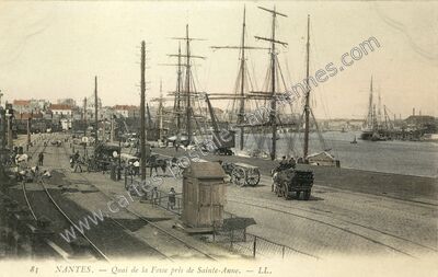 Carte postale ancienne Quai de la Fosse pris de Sainte-Anne — Nantes (Loire-Atlantique)