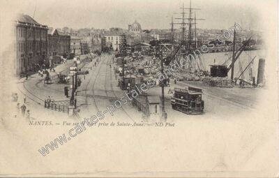 Carte postale ancienne Vue sur le Port prise de Sainte-Anne — Nantes (Loire-Atlantique)