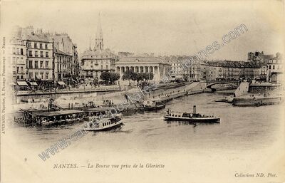 Carte postale ancienne La Bourse vue prise de la Gloriette — Nantes (Loire-Atlantique)