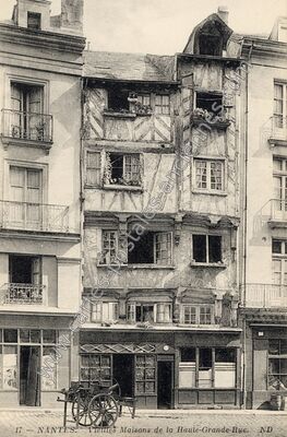 Carte postale ancienne Vieilles Maisons de la Haute-Grande-Rue — Nantes (Loire-Atlantique)