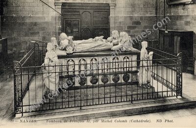 Carte postale ancienne Tombeau de François II, par Michel Colomb — Nantes (Loire-Atlantique)