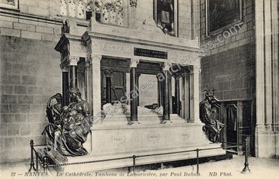 Carte postale ancienne La Cathédrale, Tombeau de Lamoricière — Nantes (Loire-Atlantique)