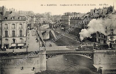 Carte postale ancienne Confluent de l'Erdre et de la Loire — Nantes (Loire-Atlantique)
