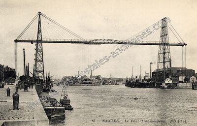 Carte postale ancienne Le Pont Transbordeur — Nantes (Loire-Atlantique)