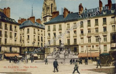 Carte postale ancienne Place Royale. La Fontaine — Nantes (Loire-Atlantique)