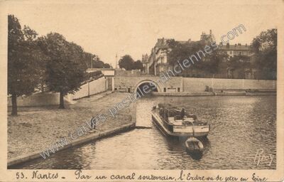 Carte postale ancienne Par un canal souterrain, l'Erdre sa jette en Loire — Nantes (Loire-Atlantique)