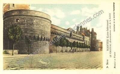 Carte postale ancienne Le Château (Fortifications côté de la Loire) — Nantes (Loire-Atlantique)