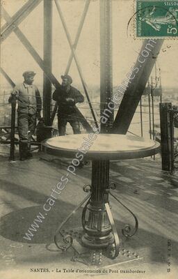 Carte postale ancienne La Table d'orientation du Pont transbordeur — Nantes (Loire-Atlantique)