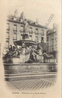 Carte postale ancienne Fontaine de la Place Royale — Nantes (Loire-Atlantique)