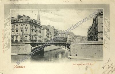 Carte postale ancienne Les Quais de l'Erdre — Nantes (Loire-Atlantique)