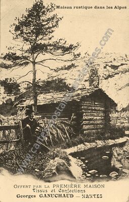 Carte postale ancienne Maison rustique dans les Alpes — Nantes (Loire-Atlantique)