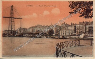 Carte postale ancienne Le Port. Direction Ouest — Nantes (Loire-Atlantique)