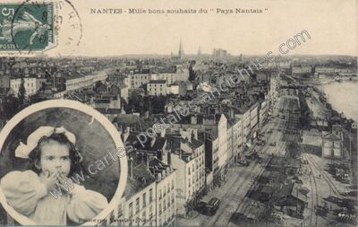 Carte postale ancienne Mille bons souhaits du " Pays Nantais — Nantes (Loire-Atlantique)