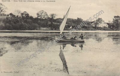 Carte postale ancienne Une vue de l'Erdre prise à la Gacherie — Nantes (Loire-Atlantique)