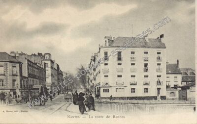 Carte postale ancienne La route de Rennes — Nantes (Loire-Atlantique)