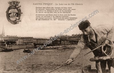 Carte postale ancienne La Loire vue de l'Ile Gloriette — Nantes (Loire-Atlantique)