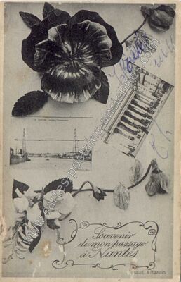 Carte postale ancienne Souvenir de mon passage — Nantes (Loire-Atlantique)