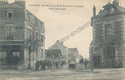 Carte postale ancienne Rond-Point de la Route de Vannes, Rue Léon Say — Nantes (Loire-Atlantique)