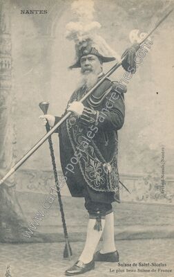 Carte postale ancienne Suisse de Saint-Nicolas, le plus beau Suisse de France — Nantes (Loire-Atlantique)