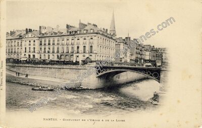 Carte postale ancienne Confluent de l'Erdre & de la Loire — Nantes (Loire-Atlantique)