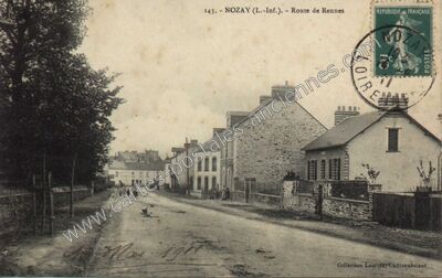 Carte postale ancienne Route de Rennes — Nozay (Loire-Atlantique)