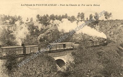 Carte postale ancienne Le Prieuré - Pont du Chemin de Fer sur le Brivet — Pontchâteau (Loire-Atlantique)