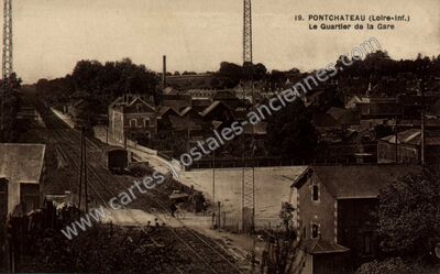 Carte postale ancienne Le Quartier de la Gare — Pontchâteau (Loire-Atlantique)
