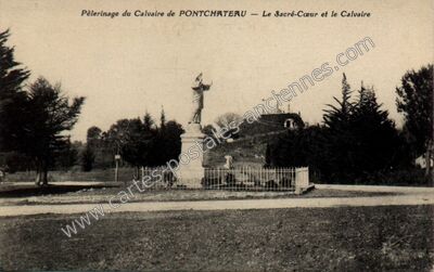 Carte postale ancienne Le Sacré-Cœur et le Calvaire — Pontchâteau (Loire-Atlantique)