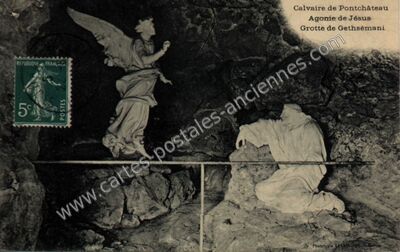 Carte postale ancienne Calvaire, Agonie de Jésus, Grotte de Gethsémani — Pontchâteau (Loire-Atlantique)