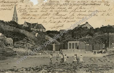 Carte postale ancienne La Plage Mombaix — Pornic (Loire-Atlantique)