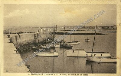 Carte postale ancienne Le Port, au bout de la Jetée — Pornichet (Loire-Atlantique)