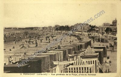 Carte postale ancienne Vue générale de la Plage, prise du Remblal — Pornichet (Loire-Atlantique)