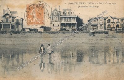 Carte postale ancienne Villas au bord de la mer, Quartier de Mazy — Pornichet (Loire-Atlantique)