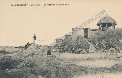 Carte postale ancienne La Côte et l'Ancien Fort — Pornichet (Loire-Atlantique)