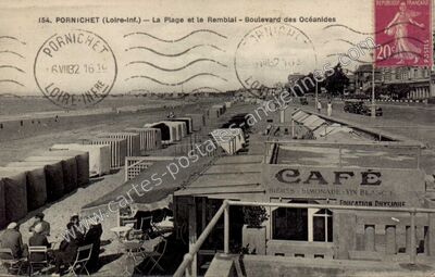 Carte postale ancienne La Plage et le Remblai — Boulevard des Océanides — Pornichet (Loire-Atlantique)