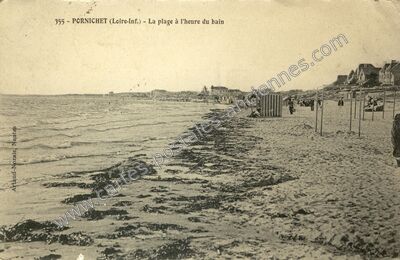 Carte postale ancienne La plage à l'heure du bain — Pornichet (Loire-Atlantique)