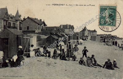 Carte postale ancienne Un coin de la plage — Pornichet (Loire-Atlantique)