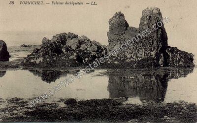 Carte postale ancienne Falaises déchiquetées — Pornichet (Loire-Atlantique)
