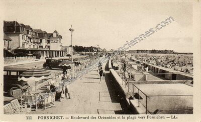 Carte postale ancienne Boulevard des Océanides et la plage vers Pornichet — Pornichet (Loire-Atlantique)