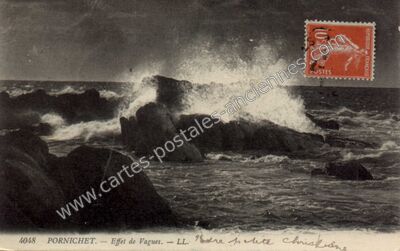 Carte postale ancienne Effet de Vagues — Pornichet (Loire-Atlantique)
