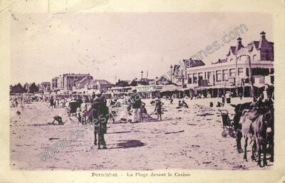 Carte postale ancienne La Plage devant le Casino — Pornichet (Loire-Atlantique)