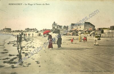 Carte postale ancienne La Plage à l'heure du Bain — Pornichet (Loire-Atlantique)