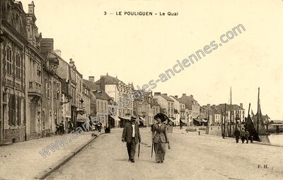 Carte postale ancienne Le Quai — Le Pouliguen (Loire-Atlantique)