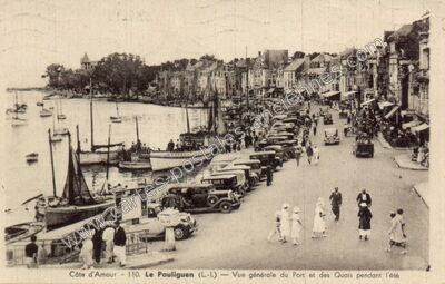 Carte postale ancienne Vue générale du Port et des Quais pendant l'été — Le Pouliguen (Loire-Atlantique)