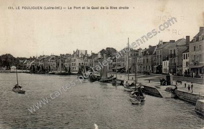 Carte postale ancienne Le Port et le Quai de la Rive droite — Le Pouliguen (Loire-Atlantique)